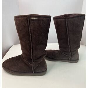 Bearpaw Women’s Elle Wool Sheepskin Suede Navy Blue Knee High Snow Boot Size 7